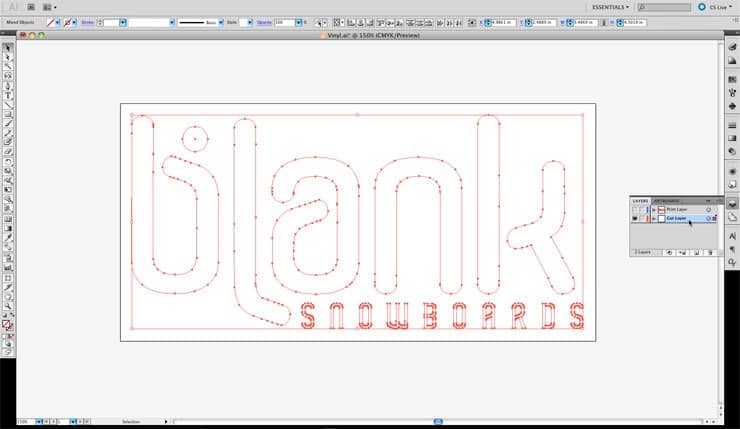 Blank Snowboards Vinyl Sticker Cut Layer